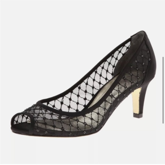 Adrianna Papell Women's Juliette Black Aria Mesh Peeptoe  Dress Pump New in Box - Picture 4 of 6